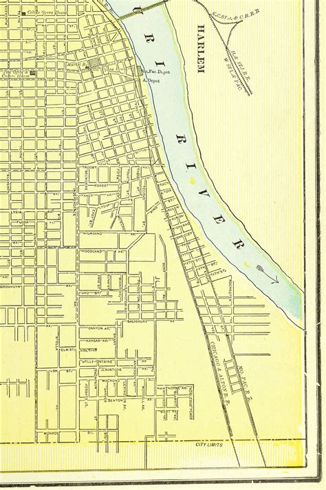 Kansas City Map of Kansas City Street Map Wall Art Decor | Etsy