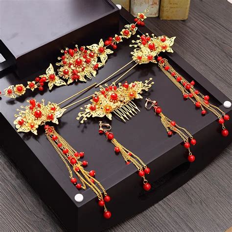 Bridal Golden Chinese Hair Accessories Wedding Ancient Chinese