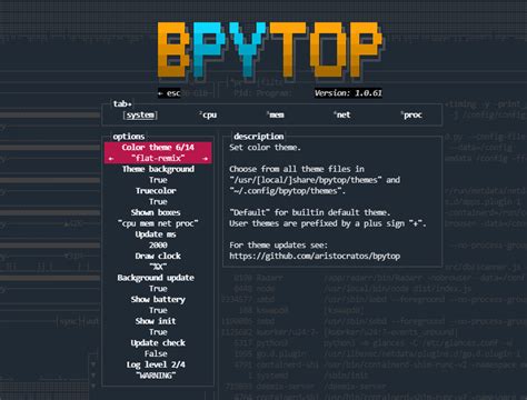 Linux Basics Bpytop Terminal System Monitor