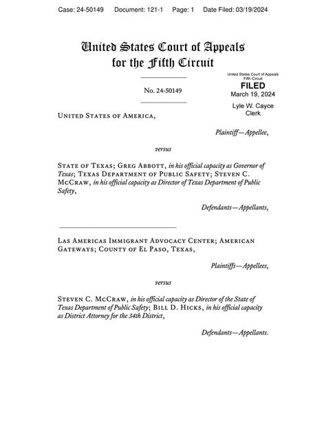 Read The Appeals Court Order In Texas Immigration Case The New York Times