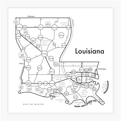 Louisiana Map Print – Archie's Press