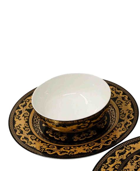 Jenna Clifford 4 Piece Grandeur Cereal Bowl Set Black And Gold The