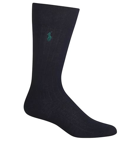 Solid Rib Pima Cotton Wool Dress Sock By Polo Ralph Lauren