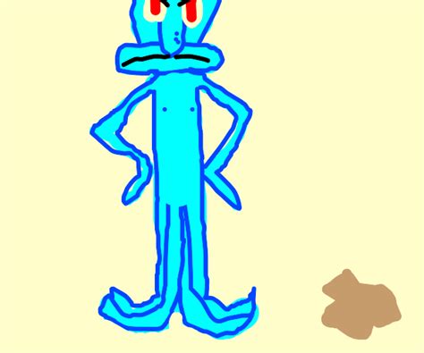 Squidward Eats A Krabby Patty Naked Drawception