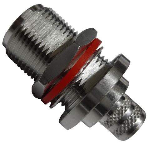 Type N Female Bulkhead Crimp Connector Straight Ohm Cable