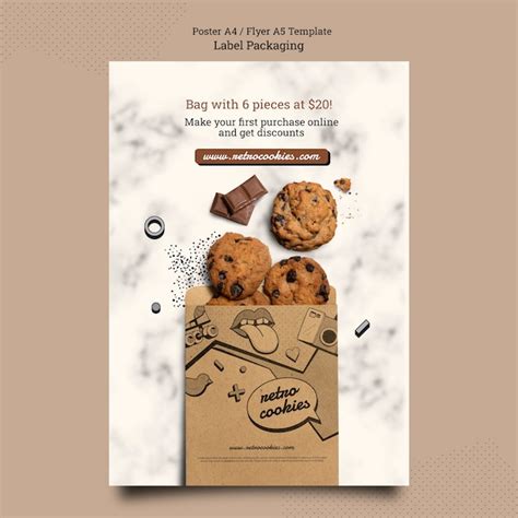 Get Your Free Flat Design Cookies Packaging Poster Template Now - HD ...