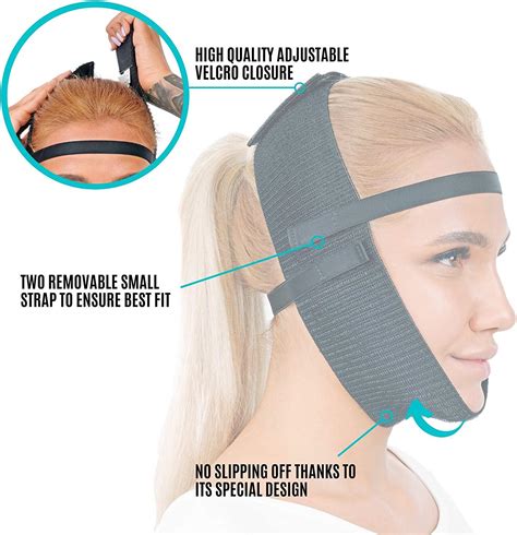 Post Surgery Chin Compression Garment - Chin Strap Band for Face Lift ...