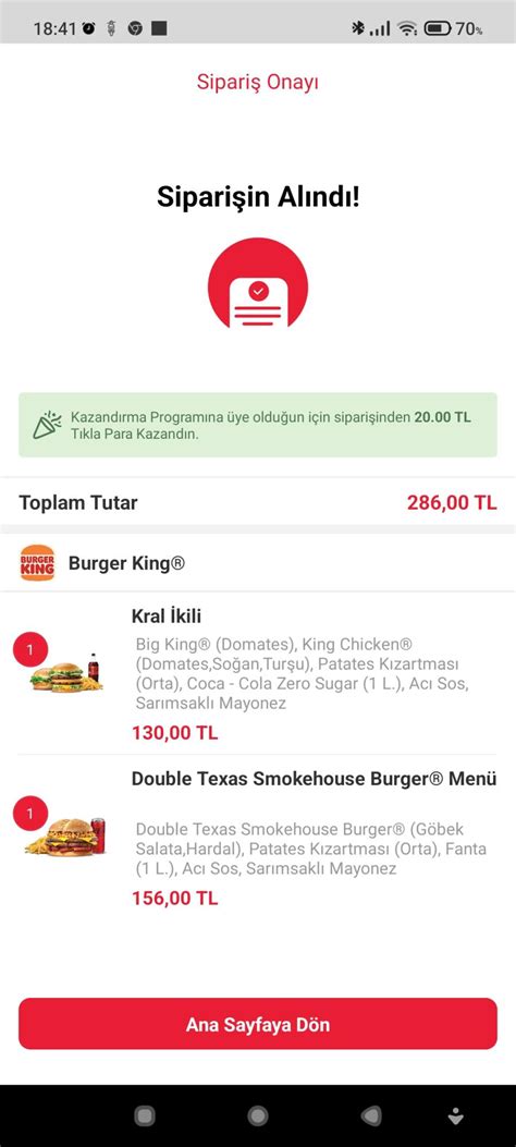 Tıkla Gelsin Burger King Sipariş Ve Müşteri Tutumu Şikayetvar