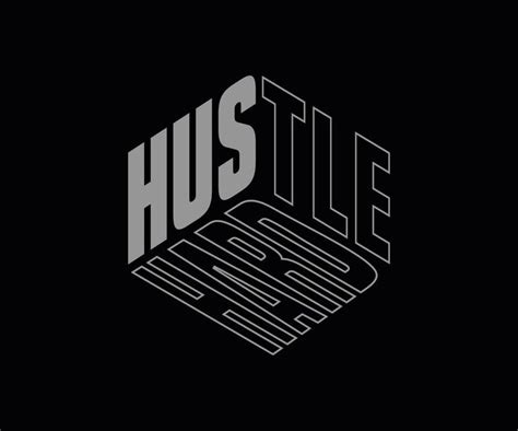 The Hustle Logo In Black And White On A Dark Background With Grey Text