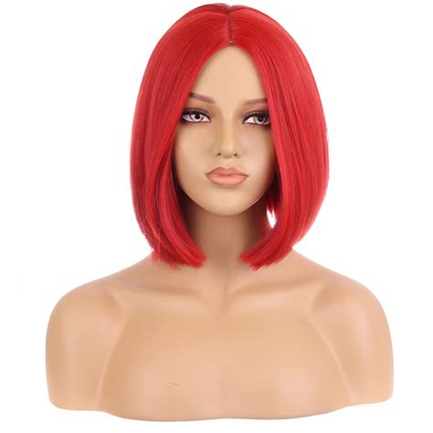 Magqoo Red Wig Red Bob Wig Bright Red Wigs For Women Girls