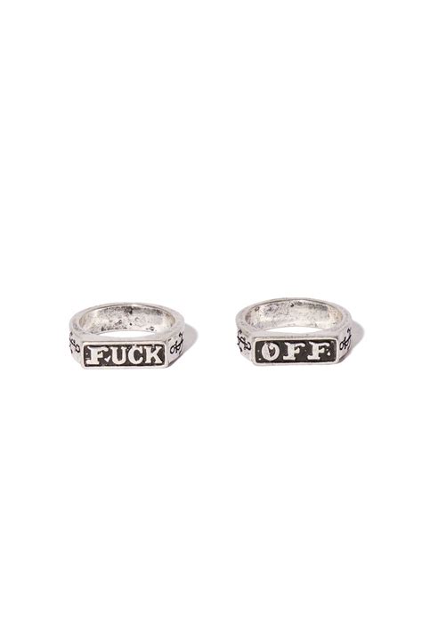 Fuck Off Ring Set Silver Fashion Nova Mens Jewelry Fashion Nova