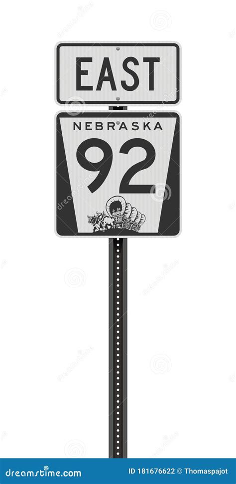 Nebraska State Highway Road Sign Stock Illustration - Illustration of ...