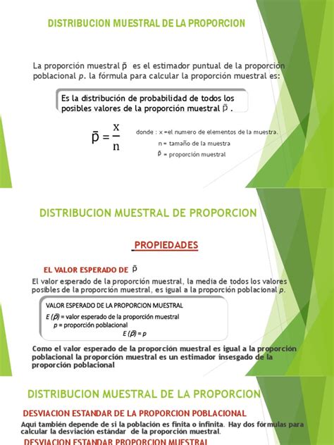 Distribucion Muestral De La Proporcion Diferencia Estimador