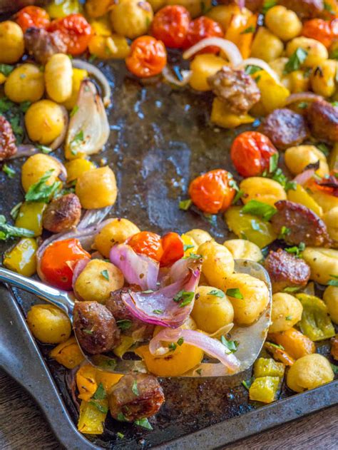 Crispy Sheet Pan Gnocchi With Veggies And Sausage Quick Easy And