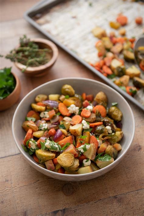 Veggies Roasted With Maple Syrup Herbs And Cheese Get The Sweet Savory