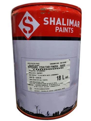 Shalimar Bipigard Coaltar Finish Epoxy Paint Packaging Size 18 L At