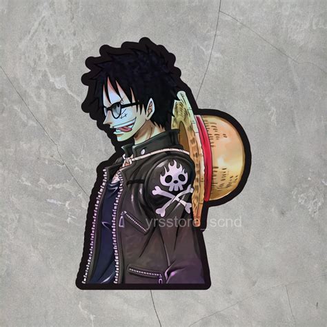 Jual Sticker Anime Hologram Luffy Ukuran 7 Cm Sticker Case Hp Laptop