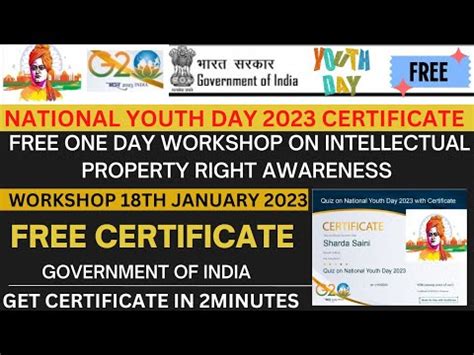 National Youth Day Free Certificate One Day Free Workshop On