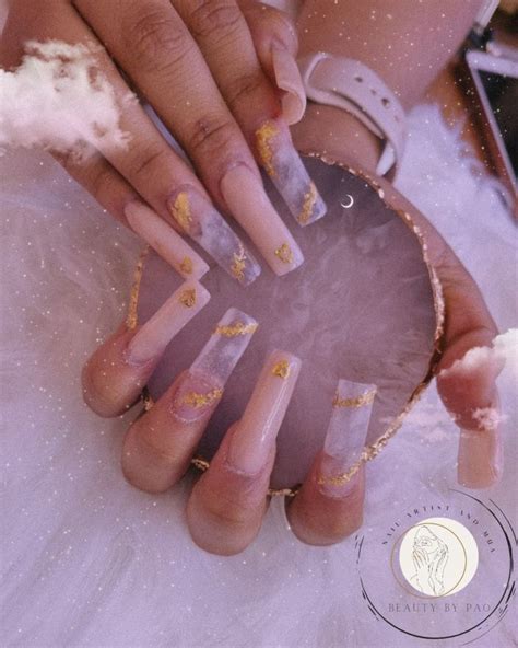 Marble And Nude Nails