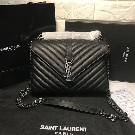 Ysl Saint Laurent College Chain Flap Bag Original Leather Version Ysl