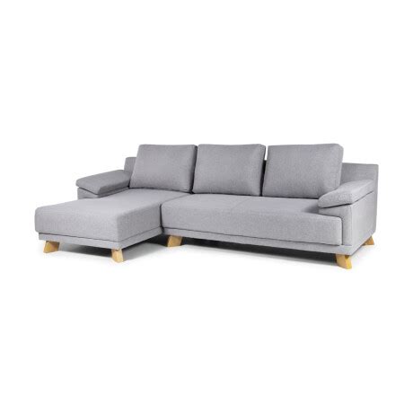 Rinconera Adalia Tela R Stica Chaise Izquierdo Gris Oscuro