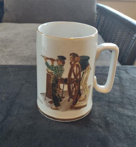 Vintage 1985 River Pilot Mug Norman Rockwell Museum Souvenir Nautical