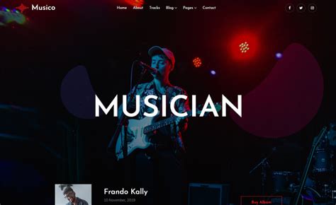 Musico - Free Bootstrap 4 HTML5 Music Website Template