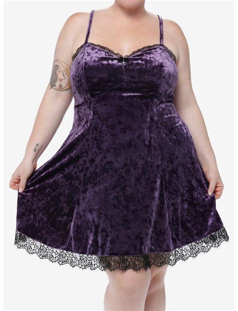 Cosmic Aura Purple Velvet Slip Dress Plus Size Hot Topic