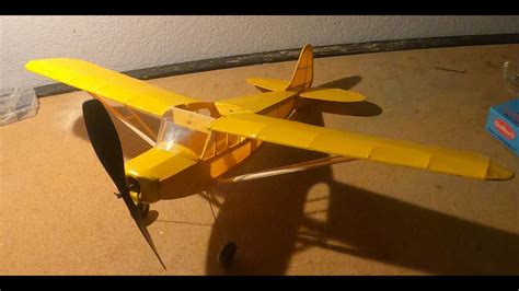 Guillows Piper J3 Cub Pt2 Finished Paint And Tissue Assembly Youtube