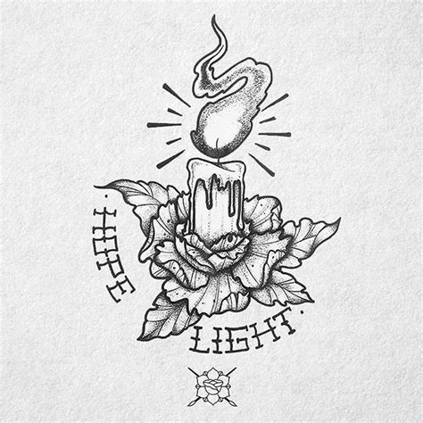 Candle Inside Flower Candle Tattoo Candle Tattoo Design Black Ink