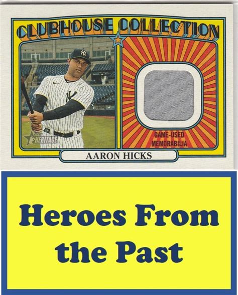 2021 Topps Heritage Clubhouse Collection Relics CCR AH Aaron Hicks MEM