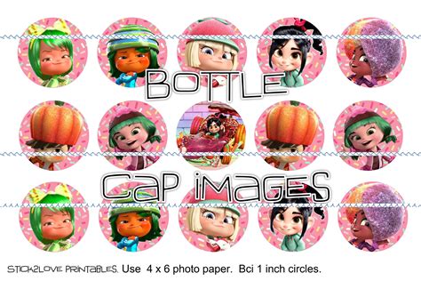 Sugar Rush Characters printable 4x6 1 circles bottle | Etsy