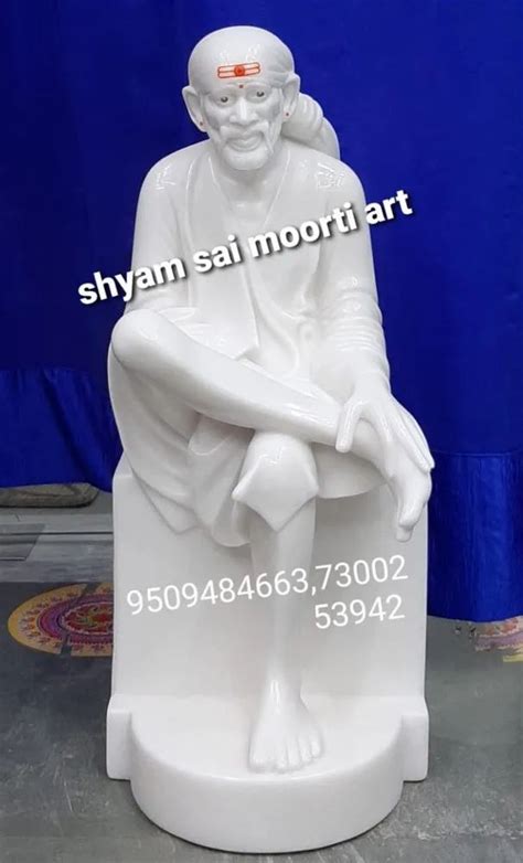 White Painted Shirdi Sai Baba Marble Statue For Worship Size