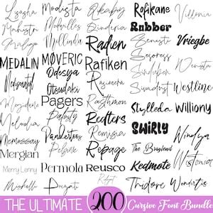 The Ultimate 200 Fonts Font Bundle Ttf Otf Heart Font Cricut Canva