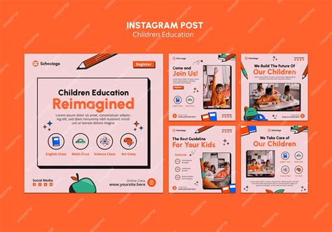 Free PSD | Children education instagram posts