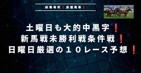 日曜日中央競馬！新馬戦未勝利戦条件戦！10レース予想！土曜日大幅黒字達成！