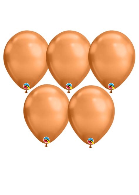 Qualatex Chrome Copper Latex Balloons Pack 5