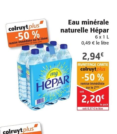 Promo Eau Min Rale Naturelle Hepar Chez Colruyt