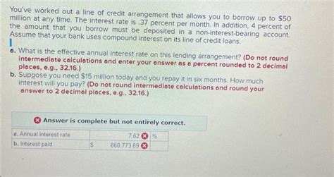 Solved You Ve Worked Out A Line Of Credit Arrangement That Chegg