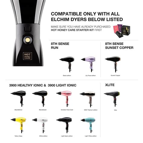 Elchim Hot Honey Care Anti Frizz And Gloss System With Blow Dry Starter Kit Sublime Liss