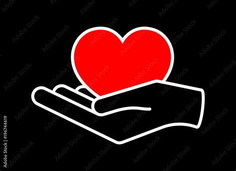 Heart in hand. Giving heart logo template for transplant ,organ, donation, charity, health ...