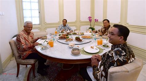 Saat Presiden Jokowi Makan Siang Bareng Tiga Capres Sekretariat Negara