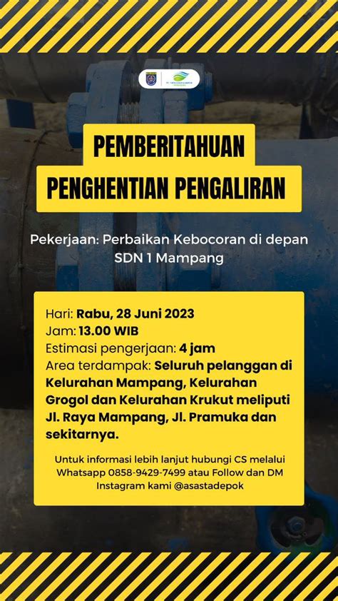 Tirta Asasta Depok On Twitter Mohon Maaf Untuk Pelanggan Yang