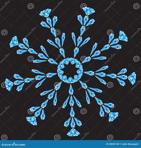 Diamond Snowflake Stock Vector Illustration Of Blue 20033149