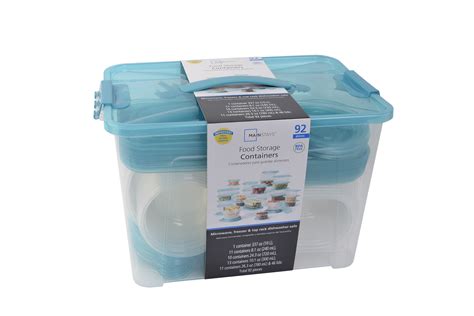 Mainstays 92 Piece Plastic Food Storage Container Set Clear Containers