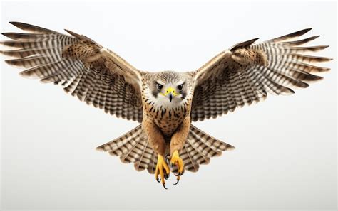 Premium AI Image | Flying Beautiful Brown Falcon Isolated on White ...