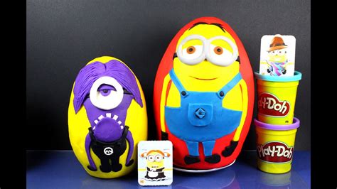 Huge Minions Surprise Eggs Toy Play Doh YouTube