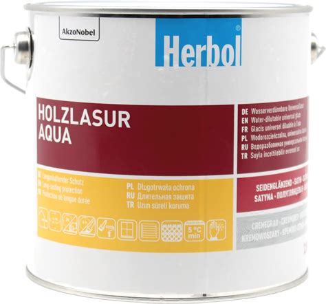 Herbol Holzlasur Aqua 2in1 Fenster Lasur für Innen Außen 2 5L