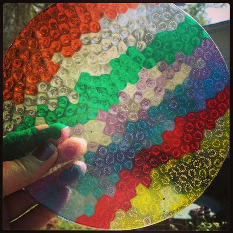 Rainbow Sun Catcher Made With Melted Pony Beads Melted Pony Beads