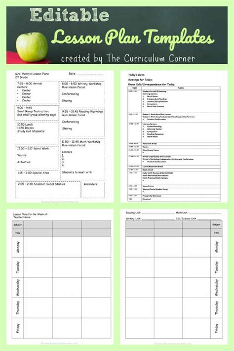 Teacher Templates For Lesson Plans Lesson Plan Templates